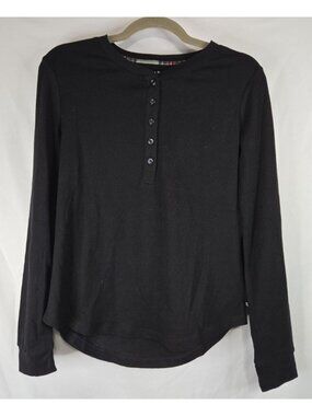 Gap Women's Size M Black Thermal Waffle Knit Shirt